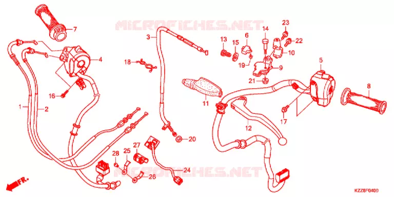 LEVIER DE GUIDON - CABLE - COMMODO Honda MOTO 250 CRF 2019  CRF250LK