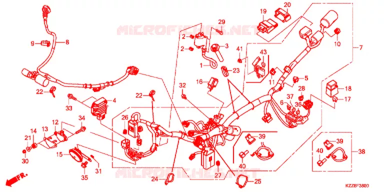 FAISCEAU DES FILS (CRF250RL/RDA/RLA/RLD) Honda MOTO 250 CRF 2020  CRF250RDAK