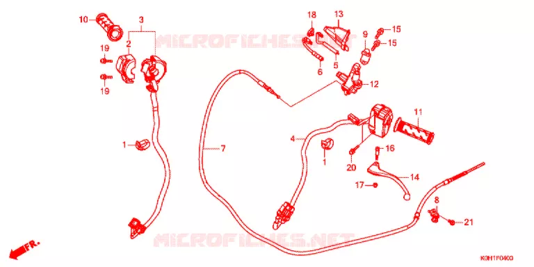 LEVIER DE GUIDON - CABLE - COMMODO Honda SCOOTER electric PCX 2020  EVA4AK