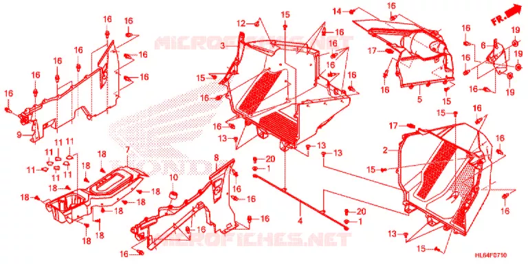 COUVERCLE SOL Honda ATV 1000 TALON 2020  SXS1000S2RL