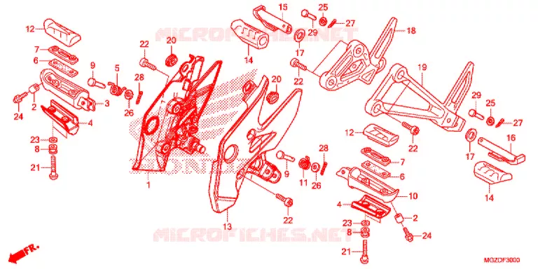 REPOSE PIED Honda MOTO 500 CB 2013  CB500XAD