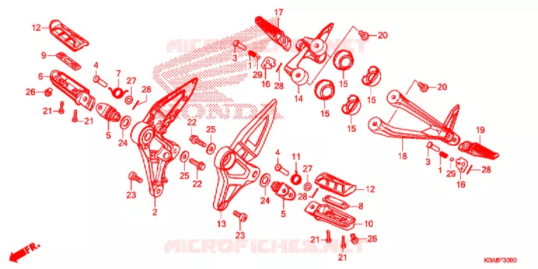 REPOSE PIED Honda MOTO 300 CB 2021  CBF300NAK