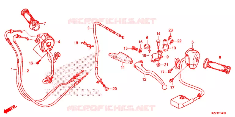 LEVIER DE GUIDON - CABLE - COMMODO Honda MOTO 250 CRF 2019  CRF250LDK