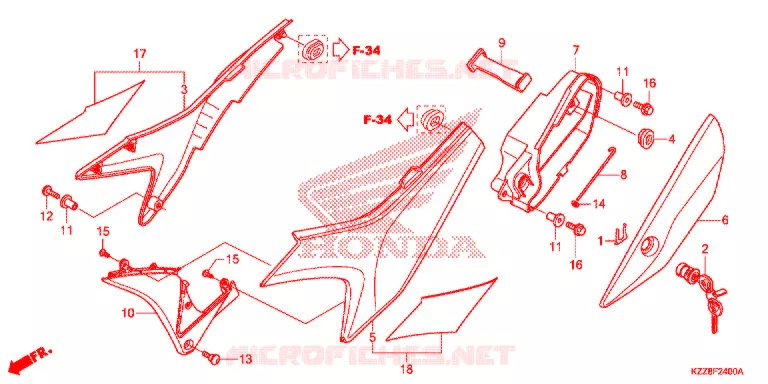 COUVERCLES LATERAUX Honda MOTO 250 CRF 2017  CRF250LF_TH