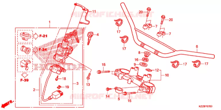 GUIDON - TE DE FOURCHE Honda MOTO 250 CRF 2017  CRF250LF_TH