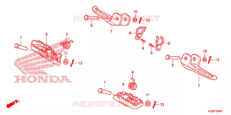 REPOSE PIED Honda MOTO 250 CRF 2018  CRF250LF_TH