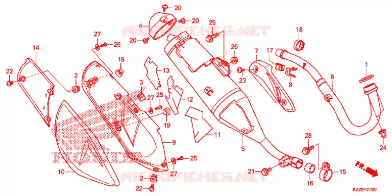 SILENCIEUX D'ECHAPPEMENT Honda MOTO 250 CRF 2016  CRF250LF_TH