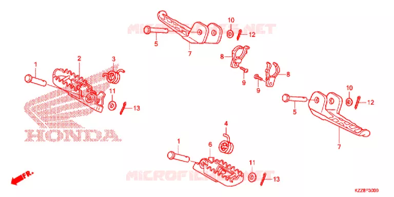 REPOSE PIED Honda MOTO 250 CRF 2014  CRF250ME