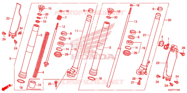 FOURCHE Honda MOTO 250 CRF 2018  CRF250RLH