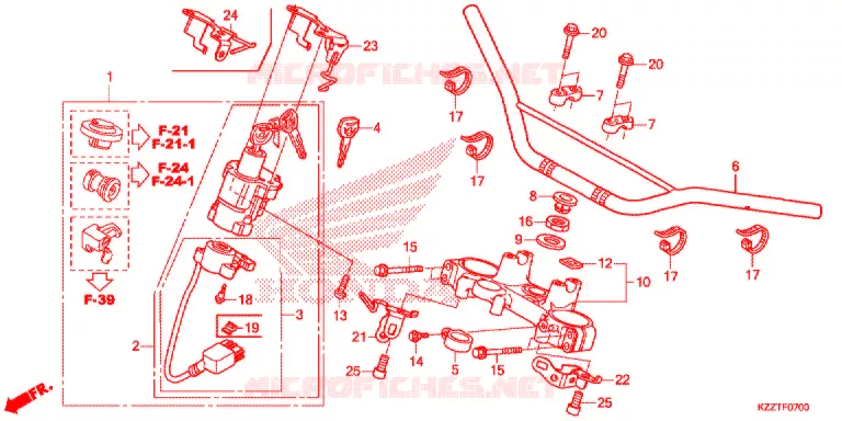 GUIDON - TE DE FOURCHE Honda MOTO 250 CRF 2017  CRF250RLH