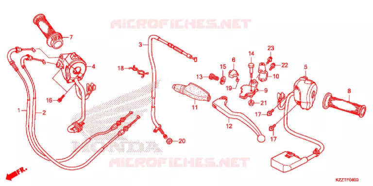 LEVIER DE GUIDON - CABLE - COMMODO Honda MOTO 250 CRF 2018  CRF250RLH