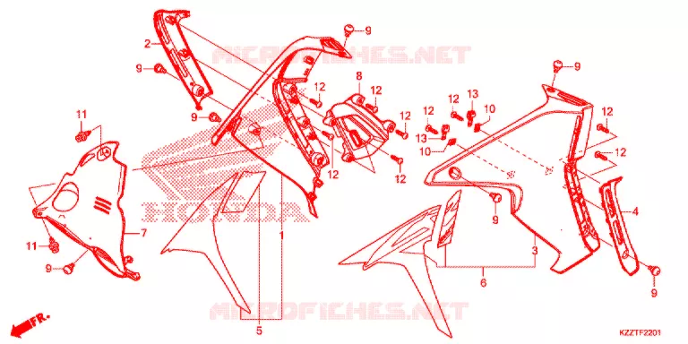 OUIES DE RADIATEUR (CRF250RL) Honda MOTO 250 CRF 2018  CRF250RLH