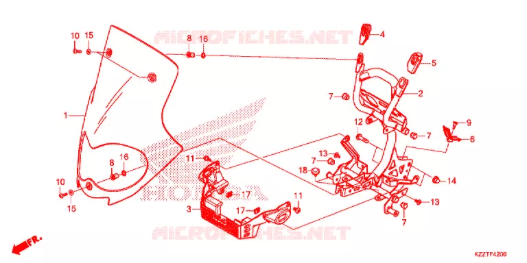 PARE-BRISE Honda MOTO 250 CRF 2019  CRF250RLK