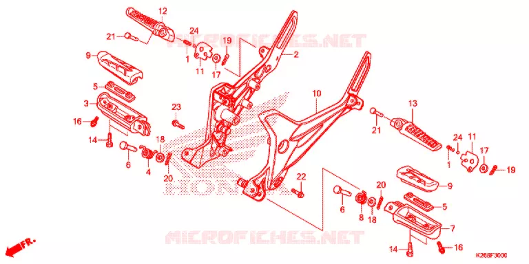 REPOSE PIED Honda MOTO 125 MSX 2015  MSX125F