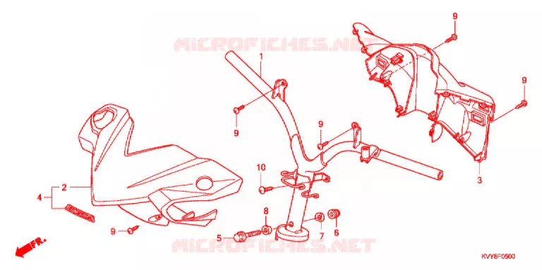 GUIDON - CARENAGE Honda SCOOTER 110 ICON 2009  ANC110CBT9