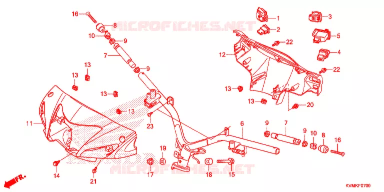 GUIDON - CARENAGE Honda MOTO 100 WAVE 2020  ANF100MDCK