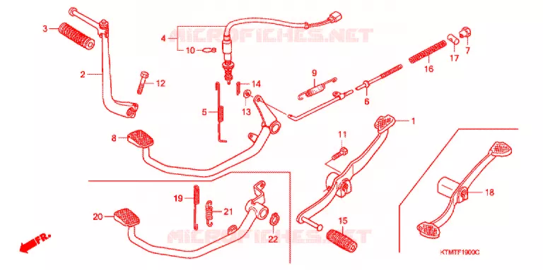 PEDALE - KICK Honda MOTO 110 WAVE 2007  ANF125MST8