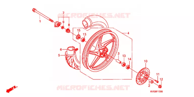 ROUE AVANT (MOULURE) Honda SCOOTER 110 CLICK 2010  ACA110CBA