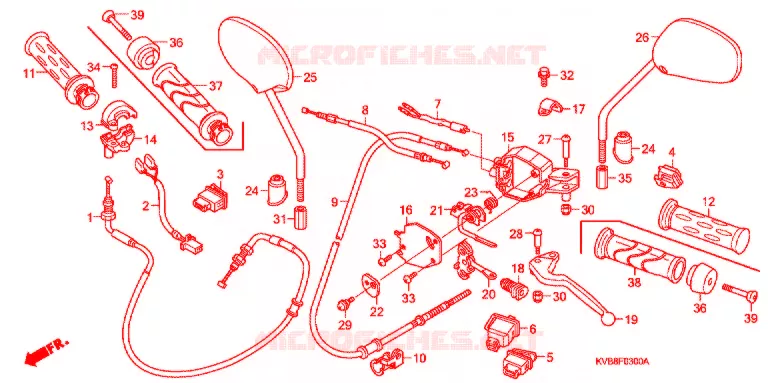 LEVIER DE GUIDON - CABLE - COMMODO (1) Honda SCOOTER 110 CLICK 2010  ACB110BA