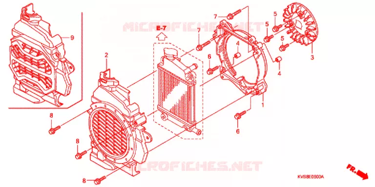 VENTILATEUR ET COUVERCLE DE RADIATEUR Honda SCOOTER 110 CLICK 2010  ACB110CBA