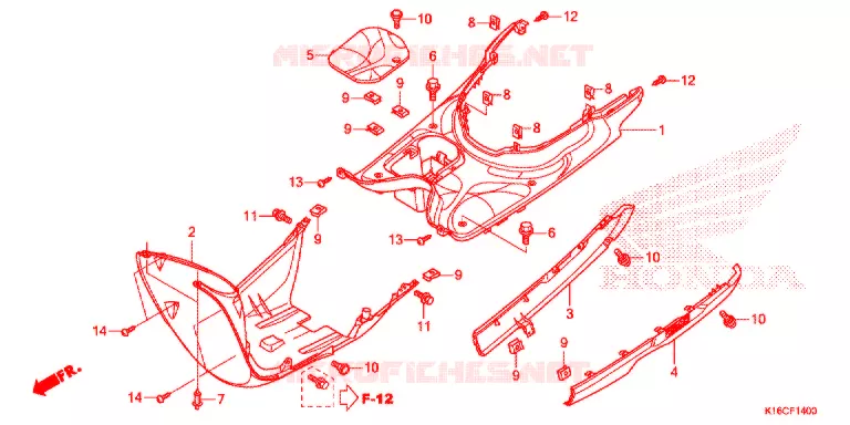 MARCHE PIEDS Honda SCOOTER 110 SCOOPY 2015  ACF110SFF