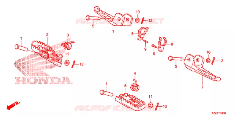 REPOSE PIED Honda MOTO 250 CRF 2018  CRF250LF_TH