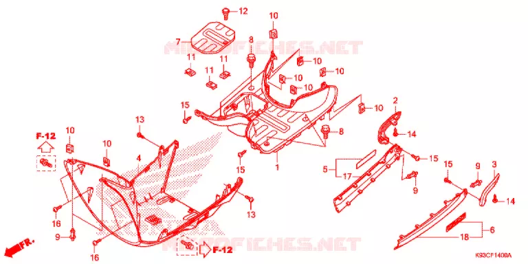 MARCHE PIEDS Honda SCOOTER 110 SCOOPY 2018  ACF110CBTJ
