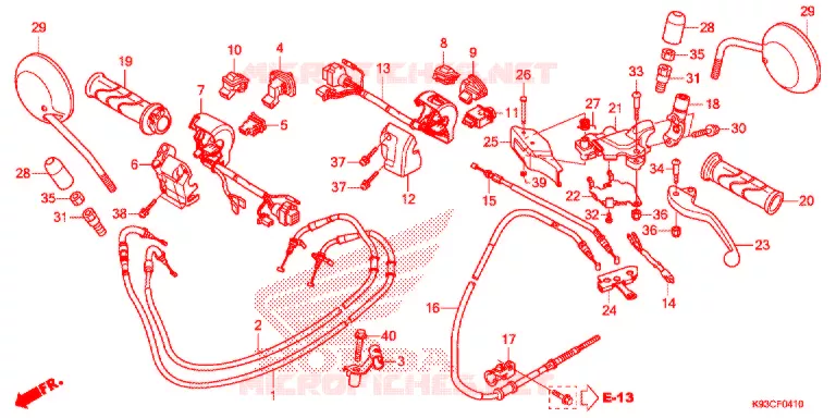 LEVIER DE GUIDON - CABLE - COMMODO Honda SCOOTER 110 SCOOPY 2020  ACF110CBTK
