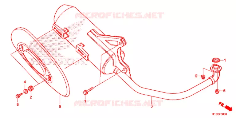 SILENCIEUX D'ECHAPPEMENT Honda SCOOTER 110 SCOOPY 2014  ACF110CFE