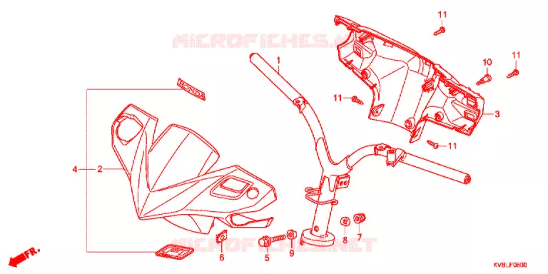 GUIDON - CARENAGE Honda SCOOTER 110 CLICK 2011  ACB110SB