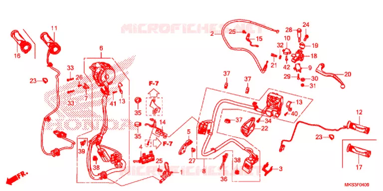 LEVIER DE GUIDON - CABLE - COMMODO (MT) Honda MOTO 1100 AFRICA-TWIN 2021  CRF1100AL
