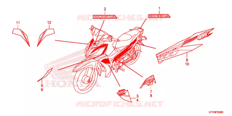 AUTOCOLLANTS Honda MOTO 110 WAVE 2021  AFS110MCSL