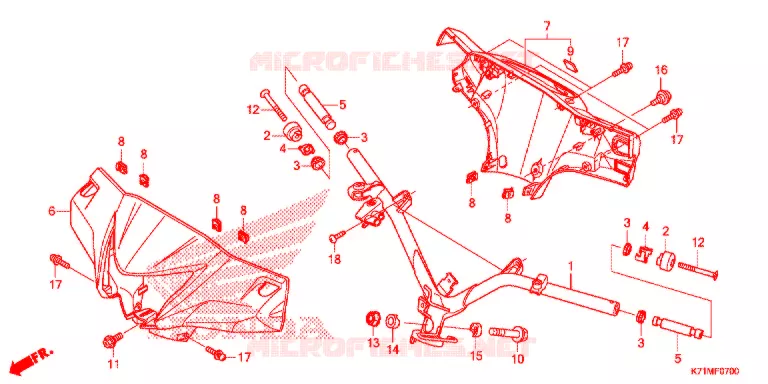 GUIDON - CARENAGE Honda MOTO 110 WAVE 2020  AFS110MDL