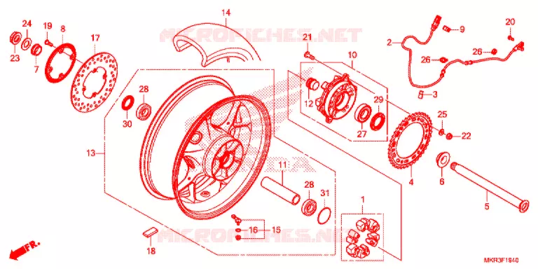 ROUE ARRIERE Honda MOTO 1000 CBR 2021  CBR1000STM