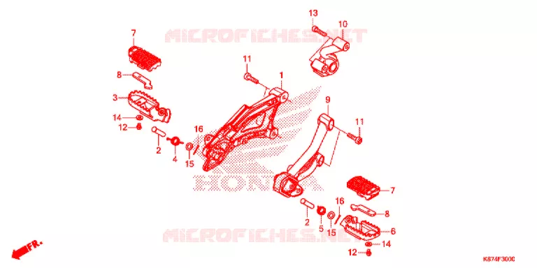REPOSE PIED Honda MOTO 300 REBEL 2020  CMX300AL