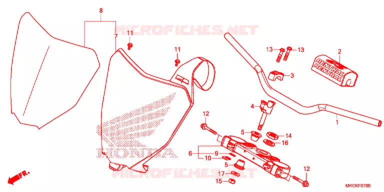 GUIDON - TE DE FOURCHE Honda MOTO 450 CRF 2020  CRF450RWEL