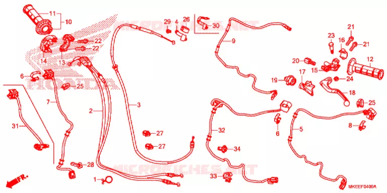 LEVIER DE GUIDON - CABLE - COMMODO Honda MOTO 450 CRF 2020  CRF450RXL