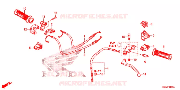 LEVIER DE GUIDON - CABLE - COMMODO Honda MOTO 150 RS 2020  FS150FL