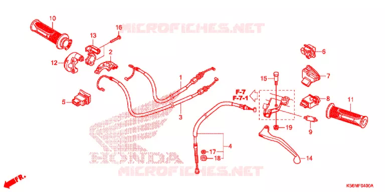 LEVIER DE GUIDON - CABLE - COMMODO Honda MOTO 150 RS 2020  FS150FL