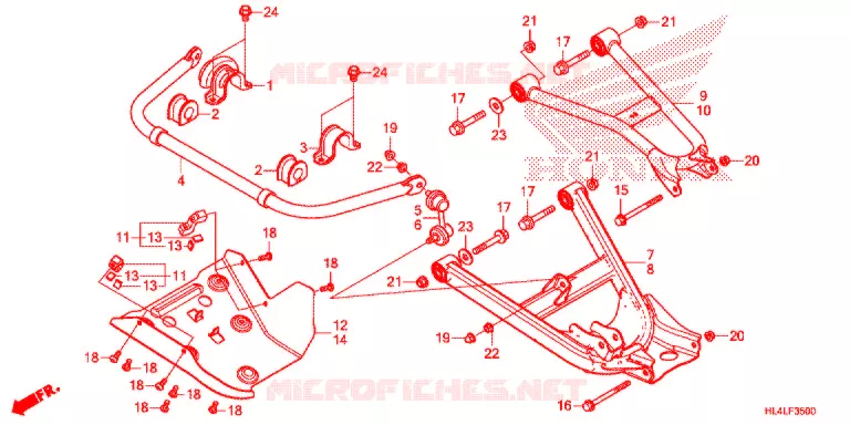 TRIANGLES - BARRE ANTI ROULIS Honda ATV 1000 PIONEER 2020  SXS1000M3PL