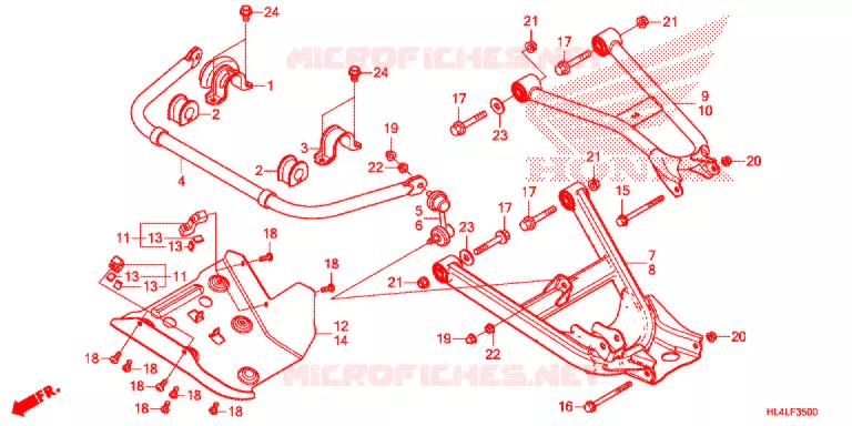 TRIANGLES - BARRE ANTI ROULIS Honda ATV 1000 PIONEER 2020  SXS1000M5PL
