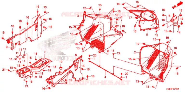 COUVERCLE SOL Honda ATV 1000 TALON 2021  SXS1000S2XM