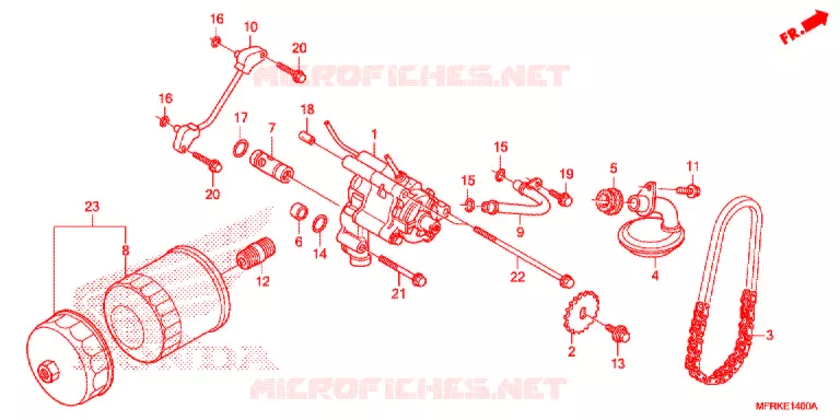 FILTRE A HUILE - POMPE A HUILE Honda MOTO 1300 VT 2021  VT1300CXAL