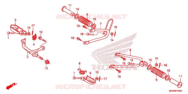 REPOSE PIED Honda MOTO 650 XR 2020  XR650LL