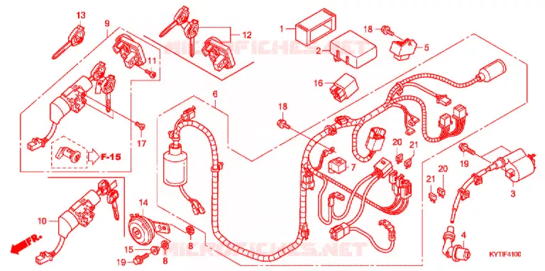 FAISCEAU DES FILS Honda SCOOTER 110 SCOOPY 2011  ACD110CSC