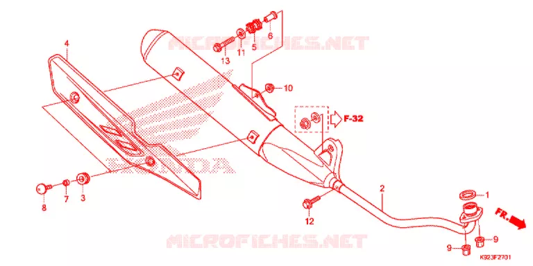 SILENCIEUX D'ECHAPPEMENT (2) Honda MOTO 110 WAVE 2017  AFS110SPH
