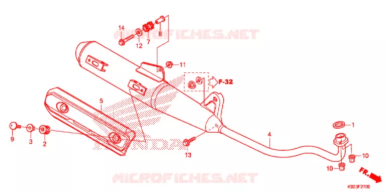 SILENCIEUX D'ECHAPPEMENT (1) Honda MOTO 110 WAVE 2017  AFS110SPH