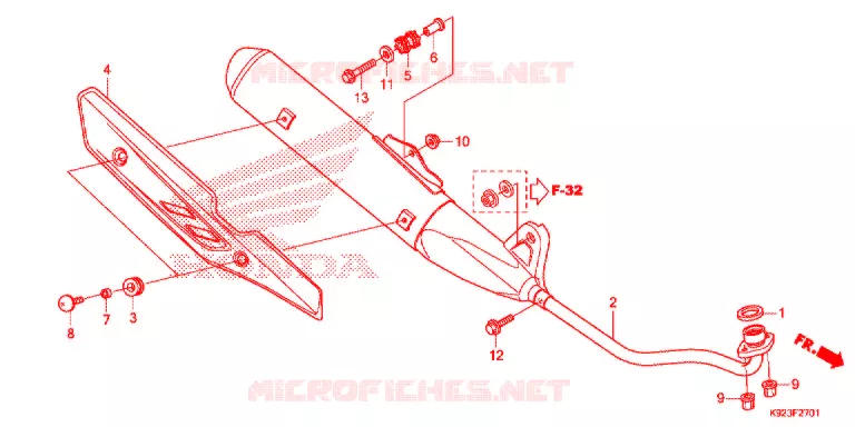 SILENCIEUX D'ECHAPPEMENT (2) Honda MOTO 110 WAVE 2019  AFS110SPK