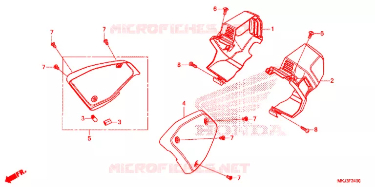 COUVERCLE LATERAL Honda MOTO 1000 CB 2020  CB1000RAL