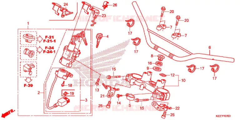 GUIDON - TE DE FOURCHE Honda MOTO 250 CRF 2020  CRF250RLAL